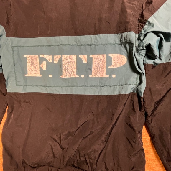 FTP 187 Streetwear Windbreaker Jacket Black Teal Zip Small Rare - Picture 9 of 16